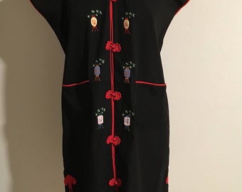 Size L 1970s Cotton Asian Dress