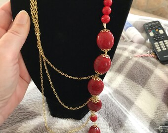 Multi-chain bead necklace