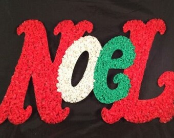 Vintage Melted Plastic Popcorn NOEL Christmas decoration Xmas 20"