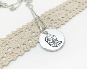 Mermaid necklace Hand Stamped, Different Mermaid necklace, Mermaid jewellery, Beach jewelry, Mermaid Pendant, Cute Mermaid