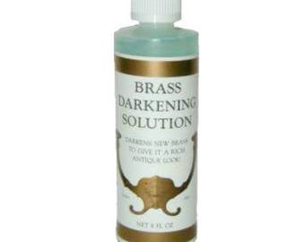 Brass Darkening Solution - Brass Patina - Metal Ager - 8 Ounce Bottle