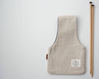 Knitting Project Bag, knitting bag, Small knitting wristlet, Knitter's gift, needlecraft bag