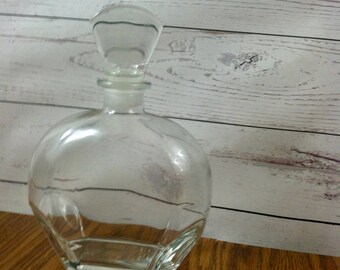 Vintage Clear Glass Decanter Made in Italy Vintage Barware Nice