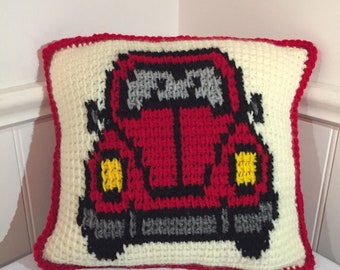 Beetle Crochet Pillow 12X12