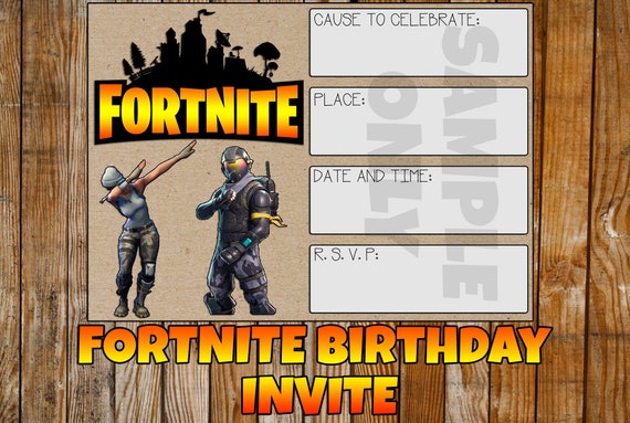 Fortnite birthday card template