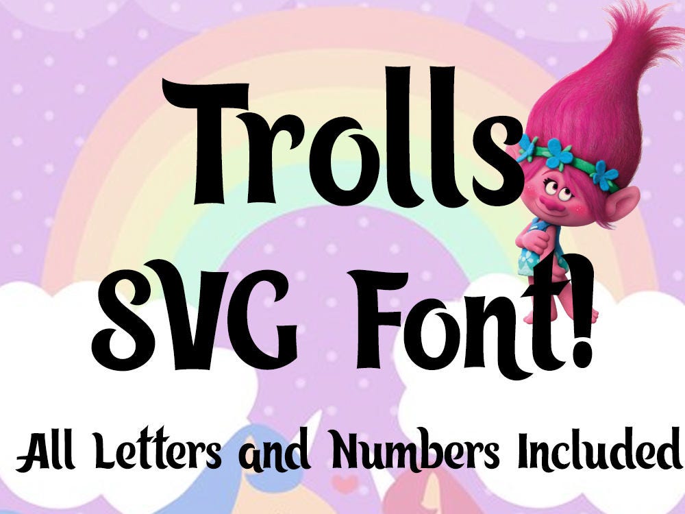 trolls alphabet svg trolls font svg trolls complete