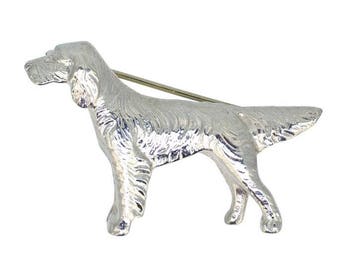 Silver Dog Brooch