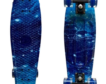 Lmai 22"/ 27" Cruiser Skateboard Graphic Galaxy Blue Starry Board Complete Skateboard
