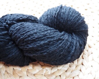 Reclaimed 100% Cashmere Yarn in sport weight, jet black, various lengths