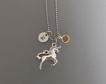Unicorn Necklace-Hand Stamped Jewelry
