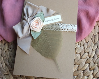 Wife Anniversary Card Handmade 4th Anniversary Card Linen Anniversary Shabby Chic 4 Years Fourth Anniversary Personalised Husband Card
