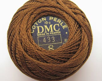DMC Pearl Cotton Balls Size 8 - 433 Medium Brown