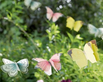 Butterfly Bunting, Fairy wedding, whimsical bridal baby shower, girls first birthday, garden tea party, Butterfly party, butterfly garland