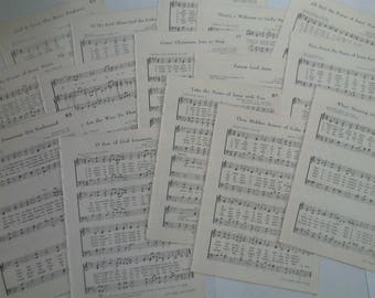 3-Vintage 1966 Hymn Book pages*set 15*junk journal*scrapbook*book pages*paper craft*prayer journal*faith journal*ephemera*vintage ephemera