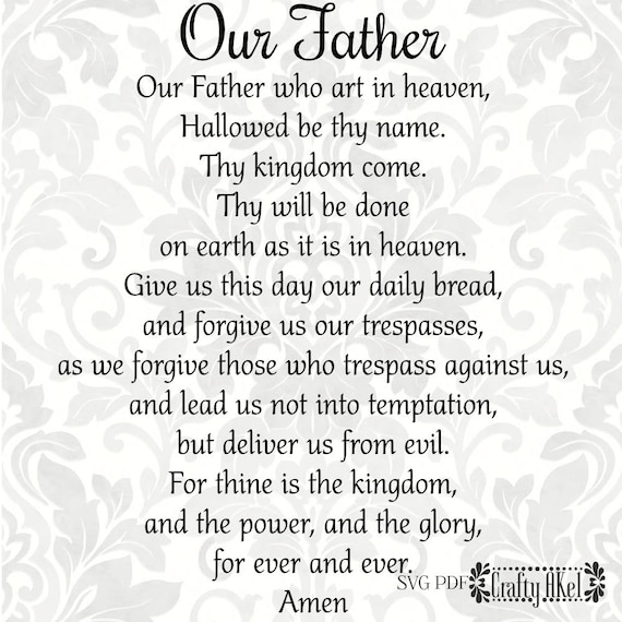 our father the lords prayer svg pdf digital file