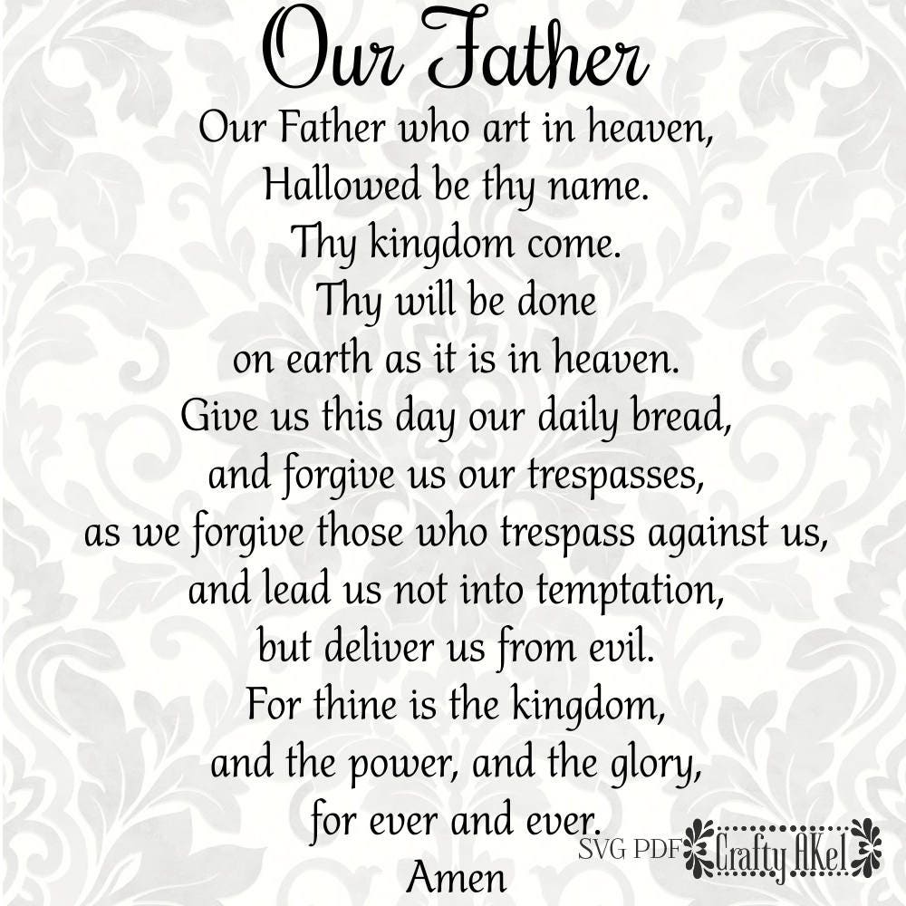 Our Father Prayer Printable The Lords Prayer Catholic Pin On Learning  Our Father Prayer Printable The Lords Prayer Catholic Pin On Learning