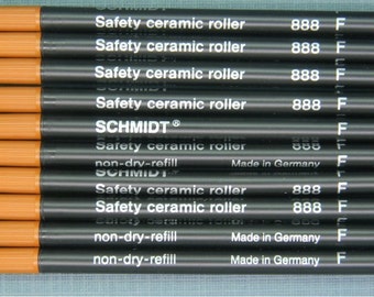 Rollerball Ink Refills Schmidt 888 F Black Fine (Set of 10 Refills ) Free Shipping Worldwide