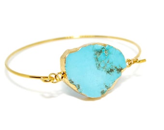 Turquoise Bangle, Turquoise Bracelet, December Birthday, December Birthstone, Turquoise Jewellery, Boho Bracelet, Ladies Gift, Boho Style