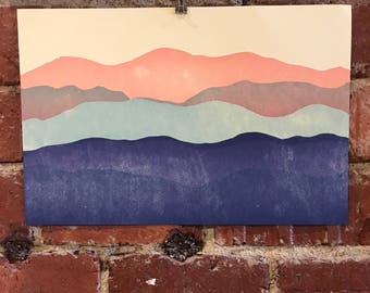 Blue Ridge Mountains Letterpress Poster
