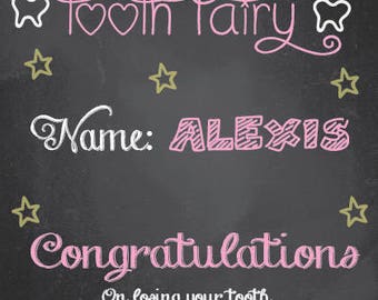Blackboard Tooth Fairy Certificate