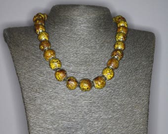 Tyre beads | Beaded Necklace |Rusty look.