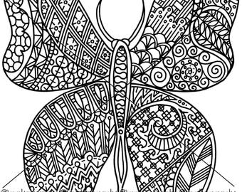 Lion Zentangle Adult Coloring Page Instant Download Ready to