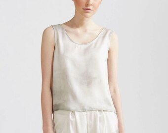 Grey Clouds Silk Tank