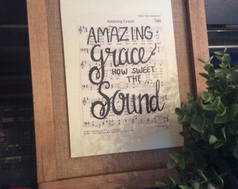 Amazing Grace | Hand Painted Sign | hymn