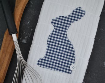 Easter Kitchen Towel | Bunny Kitchen Towel | Bunny Tea Towel | Easter Kitchen Decor | Appliqué Easter Towel | Gingham Bunny Towel