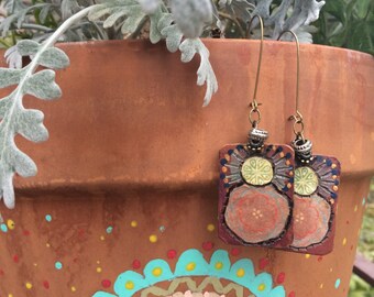 Charm EARRINGS,folk earrings, wooden earrings, abstract earrings, free people style earrings, hippy earrings,reversible earrings, Zasra