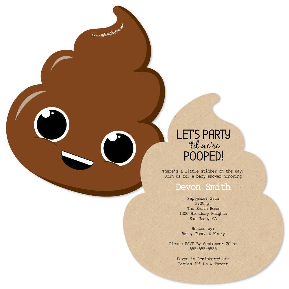 Poop Emoji Invitations 4