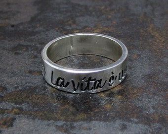 Engraved Sterling Silver Ring - 5 mm