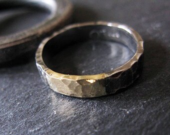 Mens Wedding Bands Mens Wedding Band Mens Wedding Ring Black Gold Ring Rustic Wedding Band Unique Mens Wedding Ring Viking Wedding Ring Mens