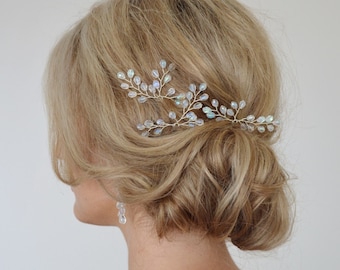 Crystal Hair Pins, Bridal Hair Accessories, Bridal Hair Pins, Formal Hair Pins, Wedding Hair Pins, Grecian Fern Leaf Hair Pins, Set of 3