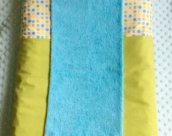 cover changing mat green and blue butterflies