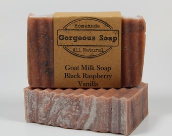 Black Raspberry Vanilla Goat Milk Soap - All Natural Soap, Handmade Soap, Homemade Soap, Handcrafted Soap