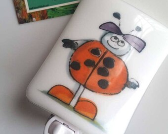 Fused Glass Night Light - Ladybug