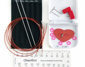 ChiaoGoo - Twist Red Lace Mini 5" (13 cm) 7500-M Stainless Steel Interchangeable Knitting Needles Set