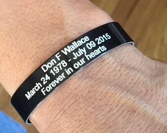 FREE SHIPPING-Memorial Bracelet,Custom Memorial Bracelet,Cuff Bracelet,Unisex Memorial Bracelets, Personalized Bracelets,Memorial Cuffs