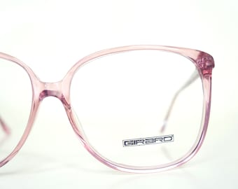 Light Pink Eyeglasses Clear 1980s Oversized Huge Glasses Punk Tumblr Aesthetic 80s Eighties Retro Spectacles French France Authentic Real