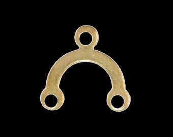 210 pcs 10X10 mm 3 hole raw brass connector, raw brass charms ,raw brass findings 164R-30