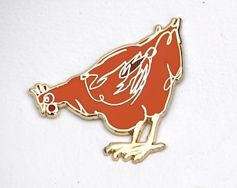 Aretha Chicken Lapel Pin, Who Doesn't Love A Chook