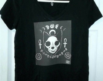 Cat Skull zodiac inkTrash™ t-shirt-"Oracle ov Sylvester"