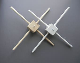 Wood Frame Mobile DIY Mobile Natural Wood Frame Mobile Hanger No Paint or White Color Wood Mobile Frame with Hook