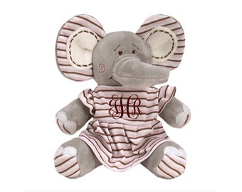 monogrammed stuffed elephant