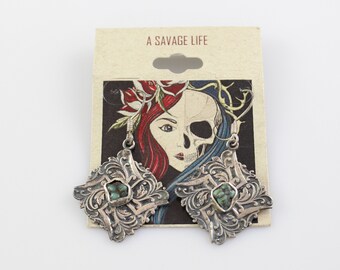 Sterling Silver and Damele Turquoise Earrings