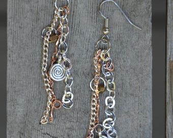 Mixed metal handmade earrings
