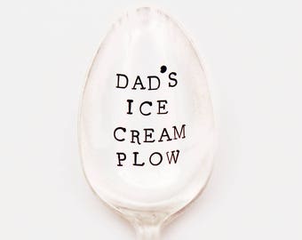 Dad's Ice Cream Plow, Gift for Dad, Silver plated Dad's Present, Christmas Gift, Ice Cream Plow Spoon, Father's Day Gift, Ice Cream Shovel