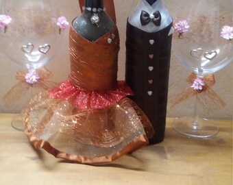 Decorated bottles. Gift for Mother's Day.