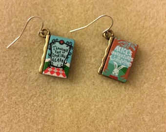 Alice in Wonderland Book Earrings